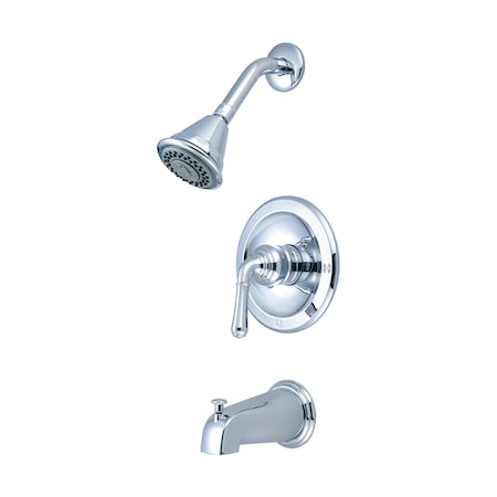 Olympia Faucets Single Handle Tub/Shower Trim Set, Wallmount, Polished Chrome T-2350